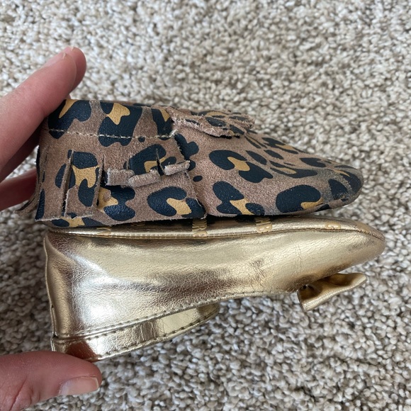 Baby girl toddler cheetah neutral leopard moccasins shoes - Picture 9 of 10